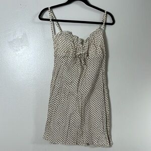 GAP Tie-Front Mini Tan/Brown Floral Fit and Flare Dress junior’s Size XS NWT